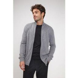 Maison Héritage Gilet zippe col montant homme ZAMIL en cachemire gris fonce L male