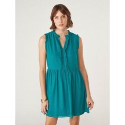 Naf Naf Robe courte cintrée sans manches vert 44 unisex