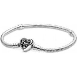 Pandora Bracelet Maille Serpent Fermoir C?ur Arbre de Vie Fête des mères - Argent 19 cm female