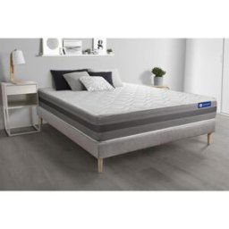 ACTISOM Ensemble matelas ACTILATEX RELAX Latex et memoire de forme Maxi epaisseur 5zones de confort et sommier KIT gris 80 x 190 cm unisex