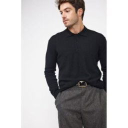 Maison Héritage Pull homme col polo ZIDANE en cachemire noir L male