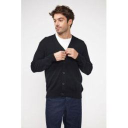 Maison Héritage Cardigan homme col V ZAEL en cachemire noir XL male