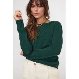 Maison Héritage Pull femme col rond ZARA en cachemire vert sapin L female