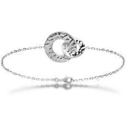 Bracelet fantaisie double rond martelé Femme Argent Maison de la Bijouterie WYZ63UZV female