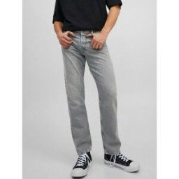 jack & jones Jean à coupe ample Relaxed Fit Gris en coton Taille : 28 / Longueur : 32 male
