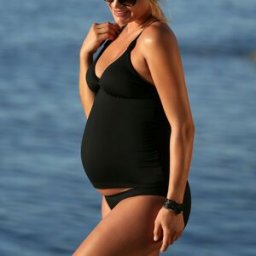Cache Coeur Maillot Tankini de bain de grossesse - noir S unisex
