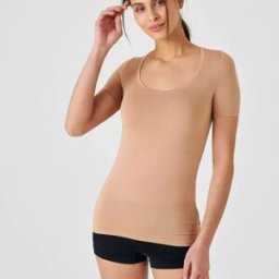 Damart Tee-shirt manches courtes invisible ambre orange en coton L female