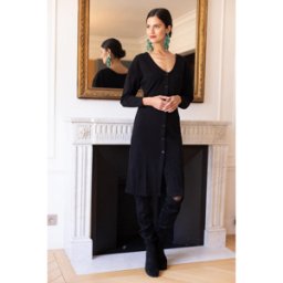 3S. x Réédition Robe longue dos V Damienne noir 42 female