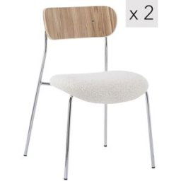 3S. x Home Nordlys - Lot de 2 Chaises de Salle a Manger Industrielles Metal Bois unisex