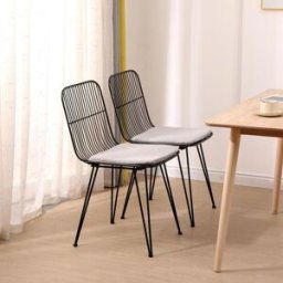3S. x Home Lot de 2 Chaises de Salle a Manger Industrielles Metal unisex