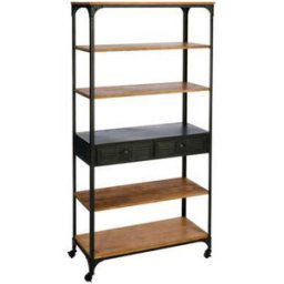 3S. x Home Bibliothèque 4 étages 2 tiroirs Style Industriel unisex