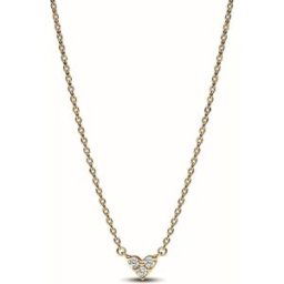 Collier C?ur Trois Pierres - Pandora Timeless Doré 45 cm female