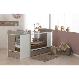 3S. x Home Lit Combiné Bébé Enfant Blanc/Lin avec Tiroir BELEM unisex