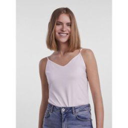 Pieces Débardeur spaghetti col en v blanc Fleur XL female