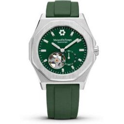 Montre Homme Maison Du Temps MTDelta Coeur Ouvert Vert Caoutchouc Vert male