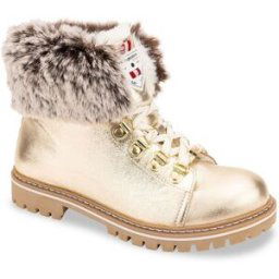Les Tropéziennes par M.Belarbi Bottes de neige femme or platine LACEN en cuir 36 female