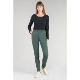 Le Temps des Cerises Pantalon chino Dyli4 vert bouteille en coton 26 female