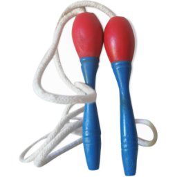 Corde à sauter en bois multicolore 4x4x16