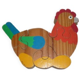 Puzzle poule en bois 4 pie ces multicolore 3x19x15