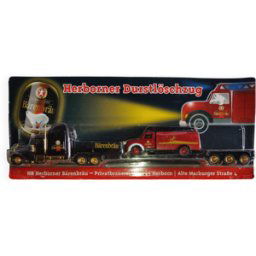 Camion ''Freightliner'' à plateau & camion de pompier ''Magirus Deutz'' rouge 31x4x13