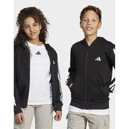 JD Sports adidas Veste à capuche entièrement zippée Essentials Enfants - Black / White, Black / White