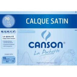 Papier calque Canson - satin - 90 g - 24 x 32 cm - pochette de 12 feuilles