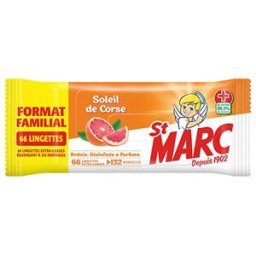 Lingettes antibactériennes St Marc - Soleil de Corse - paquet de 66