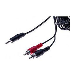 Cordon stéreo Jack 3.5 mm vers 2 x RCAM noir - 5 m