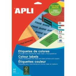 Etiquettes jaunes multi-usage APLI 14600 99,1 x 38,1 mm - Pochette de 280