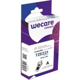 Ruban titreuse 9 mm Wecare compatible Brother TZE-221 écriture noire sur fond blanc