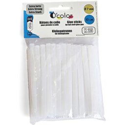 Bâtons de colle forte transparente O'Color - pour pistolet - diamètre 7 mm - longueur 10 cm - sachet de 25