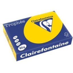 Clairefontaine Papier Trophée - jaune bouton d'or - teinte vive - 80 g - A4 - ramette de 500 feuilles
