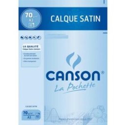 Feuilles papier calque Canson 17151 - satin - 70g - A3 - pochette de 10