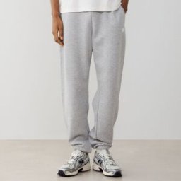 New Balance Pant Jogger Small Logo gris/blanc s homme