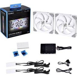Lian-Li UF-SL140-2W Ventilateur pour PC blanc (l x H x P) 140 x 140 x 25 mm avec éclairage LED