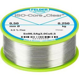Felder ISO-Core Clear SAC305 Étain à souder bobine Sn96,5Ag3Cu0,5 0.250 kg 0.5 mm
