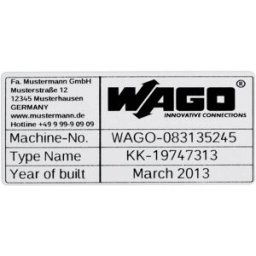 WAGO 210-802 210-802 Étiquettes pour imprimantes à transfert thermique Surface de marquage: 70 x 33 mm argent Nombre de marqueurs: 500 500 pc(s)