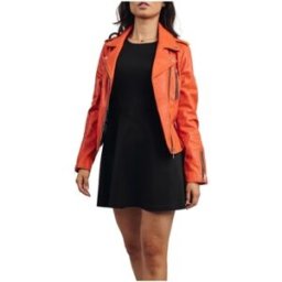 Blouson Redskins Blouson en cuir Femme Jutta Ref 55800 Orange Orange