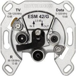 Kathrein ESM 42/G Prise antenne Data, TV, FM encastré Prise de montage en boucle