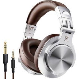 OneOdio Fusion A70 pour DJ Micro-casque supra-auriculaire Bluetooth Stereo argent, marron Audio haute résolution micro-casque, coques pivotantes