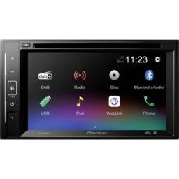 Pioneer AVH-A240DAB Ampli-tuner multimédia 2 DIN port pour commande au volant, connexion possible à une caméra de recul, kit mains libres bluetooth, tuner DAB+