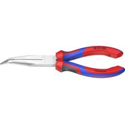 Knipex 38 25 200 pour lélectronique et la mécanique de précision Pince plate à becs ronds coudée à 40° Acier électrique Vanadium 200 mm