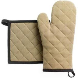 Maison Vivaraise Lot gant de cuisine/manique recyclé Grace Camel 15 x 32 15 x 32 cm unisex