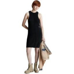 Robe Calvin Klein Maille Femme Noir XS