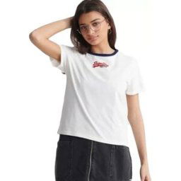 T shirt Superdry Boxy Femme Blanc M