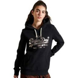 Sweat Superdry Vintage logo Femme Noir XS