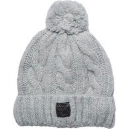 Bonnet Superdry Torsade Tweed Femme Gris Taille unique