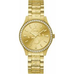 Montre Guess W1280L2 - ANNA Boîtier acier doré brillant avec cristaux cadran doré bracelet acier doré brillant Femme female