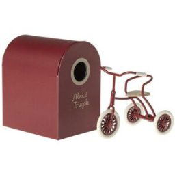 Maileg Abri à tricycle Souris Rouge