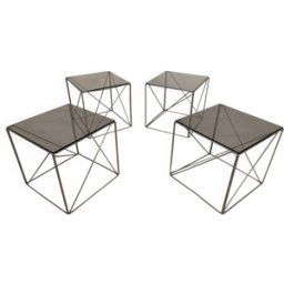 Tables basses max sauze vintage gris 31x31x30